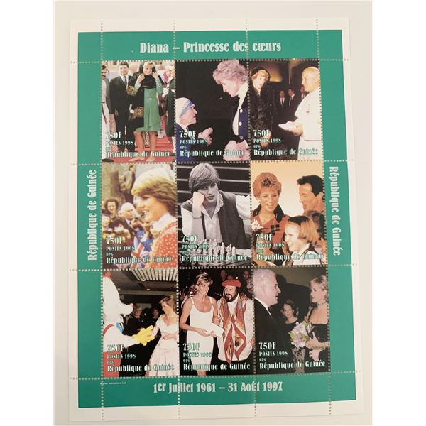 Diana Princess of Wales commemorative stamp set