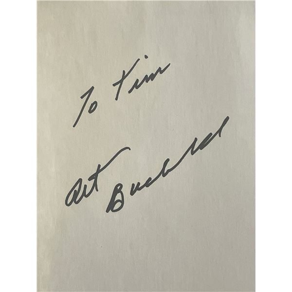 Washington Post Columnist Arth Buchwald autograph note
