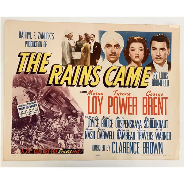 The Rains Came vintage movie poster