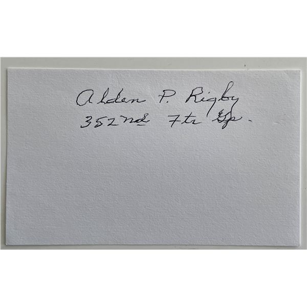 WW2 pilot Alden P. Rigby signature cut