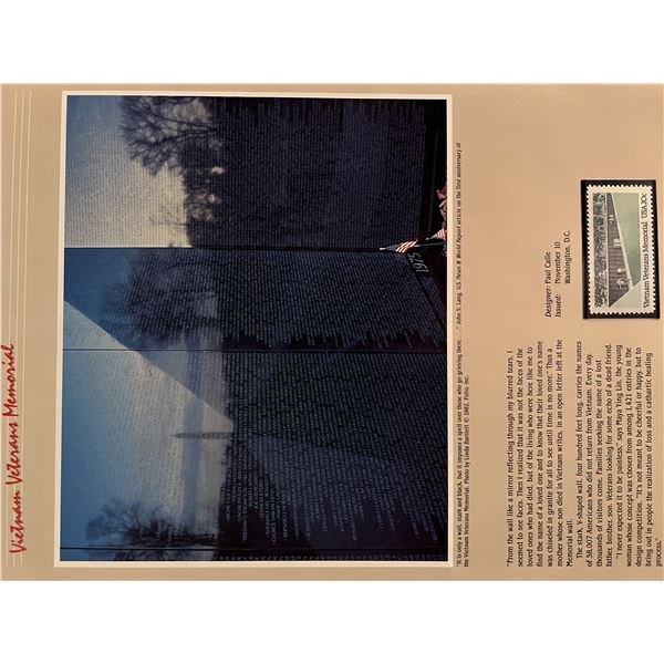 Vietnam Veterans Memorial stamp. 8x11 inches