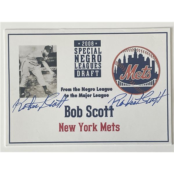 Mets baseball player Robert Scott signed card
