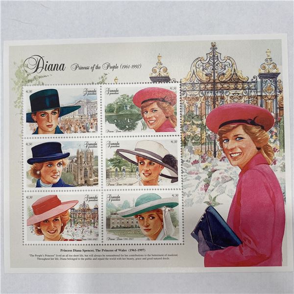 Diana Princess of the People Grenada commemorative stamp set