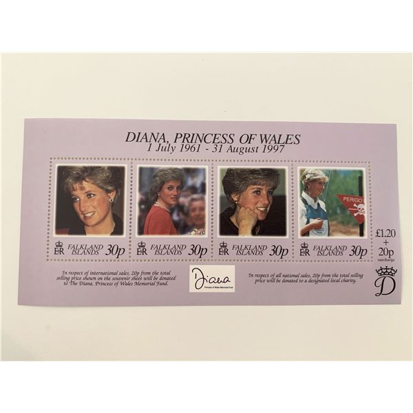 Falkland Islands Diana Princess of Wales commemorative stamp set