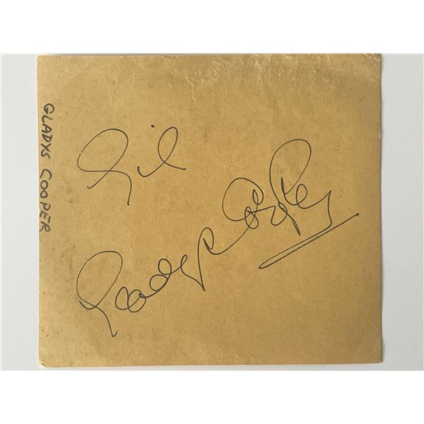 Actress Gladys Cooper autograph note