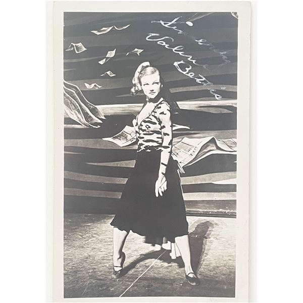Valerie Bettis signed postcard