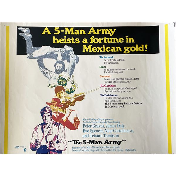 The Five Man Army 1969 vintage movie poster