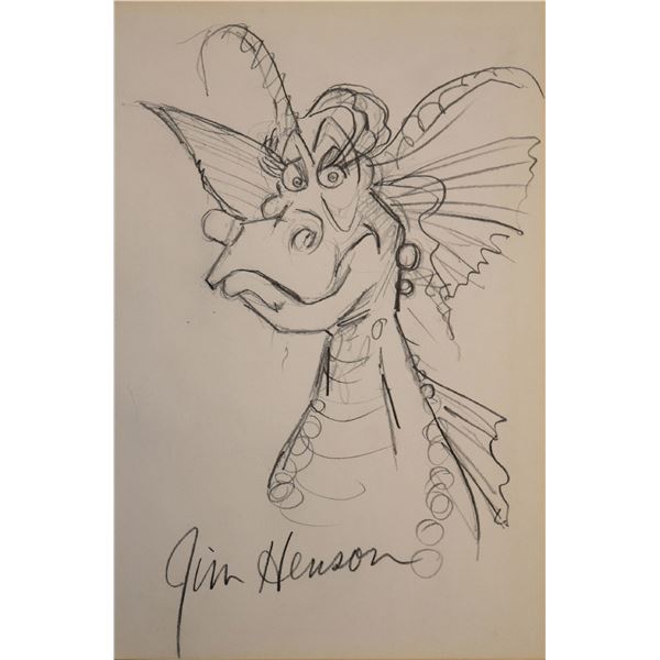 Jim Henson drawn and signed sketch