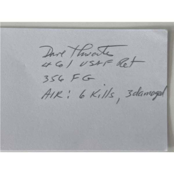 USAF pilot Dave Thwarte original signature