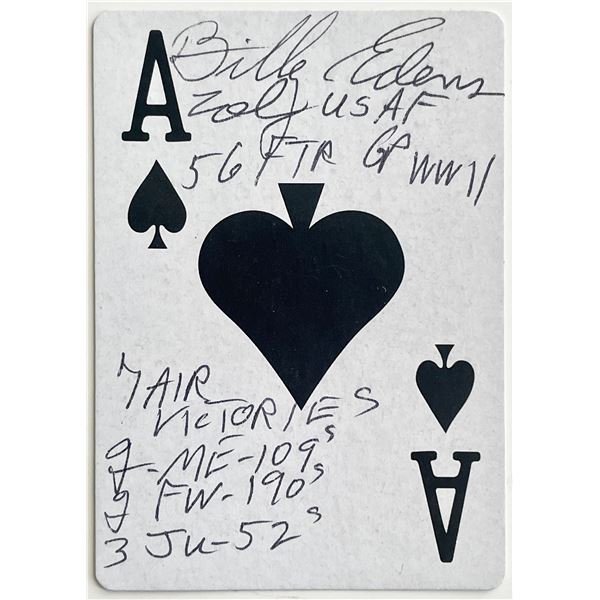 USAF Billy Edens signed playing card