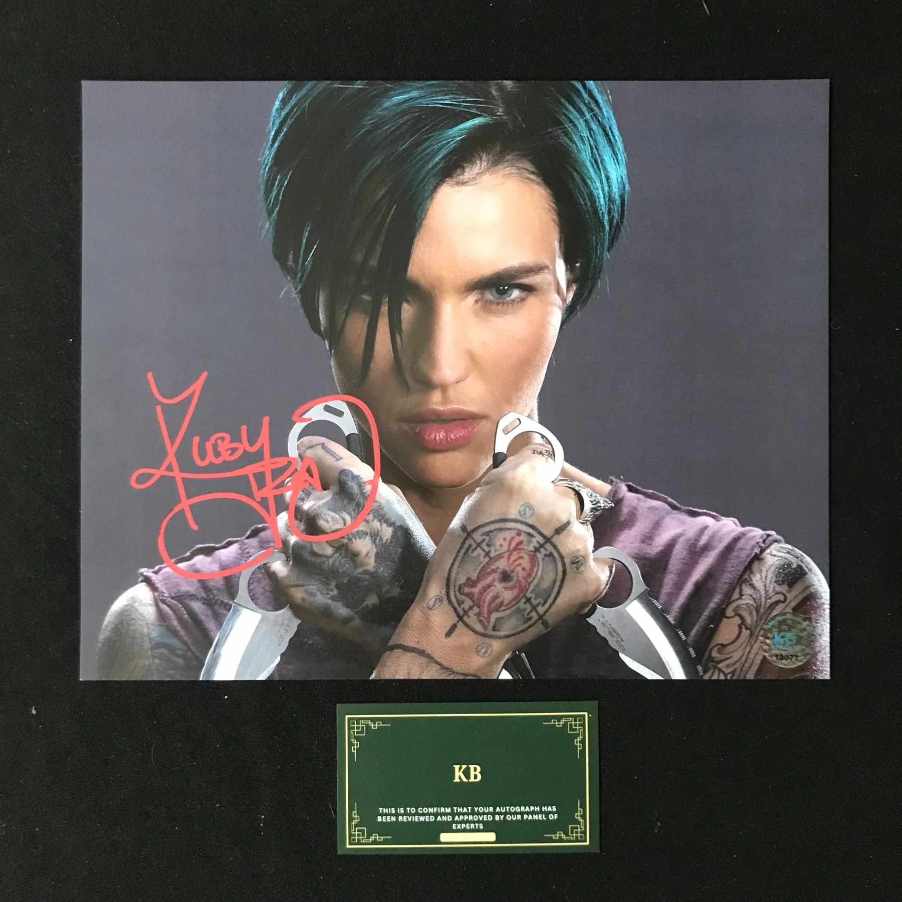 RUBY ROSE SIGNED 8X10 PHOTO KB COA