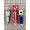 Image 1 : LOT OF 3 DRAFT BEER TAP HANDLES ONE CHIPPED