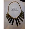 Image 2 : ANN TAYLOR GOLDTONE LUCITE TOPAZ RHINESTONE STATEMENT NECKLACE