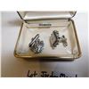 Image 4 : JORDAN MARSH CUFFLINKS WITH SMALL DIAMONDS, CROWN SYMBOL ON BACK