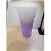Image 2 : VINTAGE LIBBY MAUVE AND WHITE OMBRE VASE 8” TALL