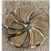 Image 2 : Vintage pin brooch. Marked BED gold flower pin - double mesh petals, rhinestone center. 2 1/2" diame