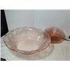 Image 4 : Vintage pink Indiana glass fruit bowl and serving bowls.