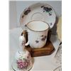 Image 2 : Vintage dishes with display stands. Crystal bell.