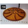 Image 1 : Indiana amber glass egg/ hors d'oeuvres platter.