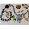 Image 2 : Rhinestone jewelry pieces, tiger eye & vintage pins.