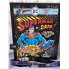 Image 1 : Superman board poster 19”X14”. Superman seat belt style belt.