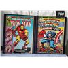 Image 1 : Marvel Ironman & Captain America board posters. Approx. 20”X16”