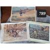 Large calendar prints by artist Charles M. Russell. 1898, 1919 & 1921 Approx. 22” X 31[x=#8