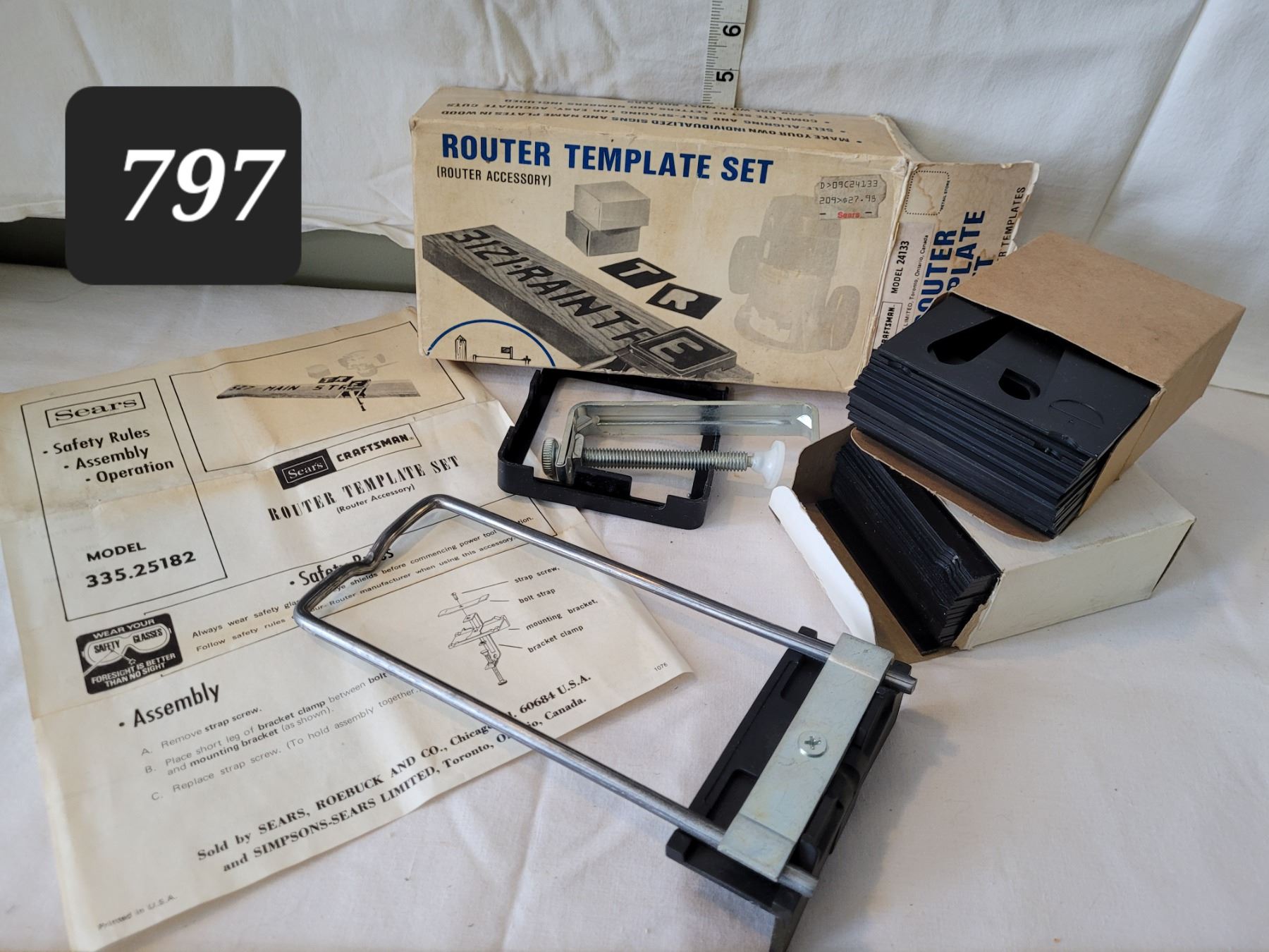 Sears letter & number template router accessory. - Schmalz Auctions