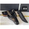 Image 1 : Leather gun holster & knife sheaf. USA
