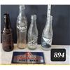 Image 1 : Yorkton, Sask. Rachal's Beverage bottles. Challenge metal root beer plaque & unusual root beer bottl