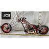 Image 1 : Very nice 1:10 scale orange county chopper bike. “Black Widow” Many moving parts.