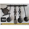 Image 1 : Cast iron stove wall decor & utensils. Made in Taiwan.