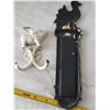 Image 4 : Cast iron duck thermometer & metal flying pig coat hook.