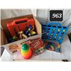 Image 1 : Box of vintage toys & games.
