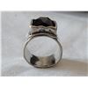 Image 4 : Wide 925 silver Smokey Quartz rig. 13.9 grams. Size 9