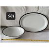 Image 1 : Vintage Belkaft German fine China, platinum trim. "Midnight Lace” Large platter & open vege