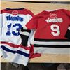 Image 8 : hockey jerseys various sizes, Canadians are adult small and medium, and youth large, tims are adult 