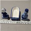 Image 3 : blue ceramic salt and pepper shakers with boat