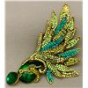 Image 1 : fashion jewelry green/blue peacock large brooch