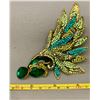 Image 2 : fashion jewelry green/blue peacock large brooch
