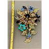 Image 2 : fashion jewelry blue sapphire large floral brooch