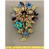 Image 3 : fashion jewelry blue sapphire large floral brooch