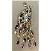 Image 1 : fashion jewelry purple-blue-gold large peacock brooch