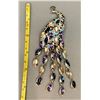 Image 2 : fashion jewelry purple-blue-gold large peacock brooch