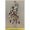 Image 3 : fashion jewelry purple-blue-gold large peacock brooch