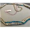 Image 3 : vintage twisted blue and clear rhinestone 18" necklace