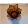 Image 3 : Glass Amber Hobnail Basket