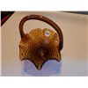Image 4 : Glass Amber Hobnail Basket