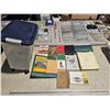 Image 1 : Bin of Misc Books & Office Stuff