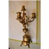 Image 4 : Antique brass and porcelain candle sticks